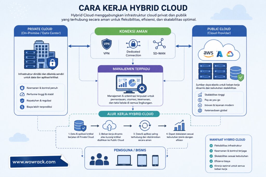 sistem alur penerapan hybrid cloud