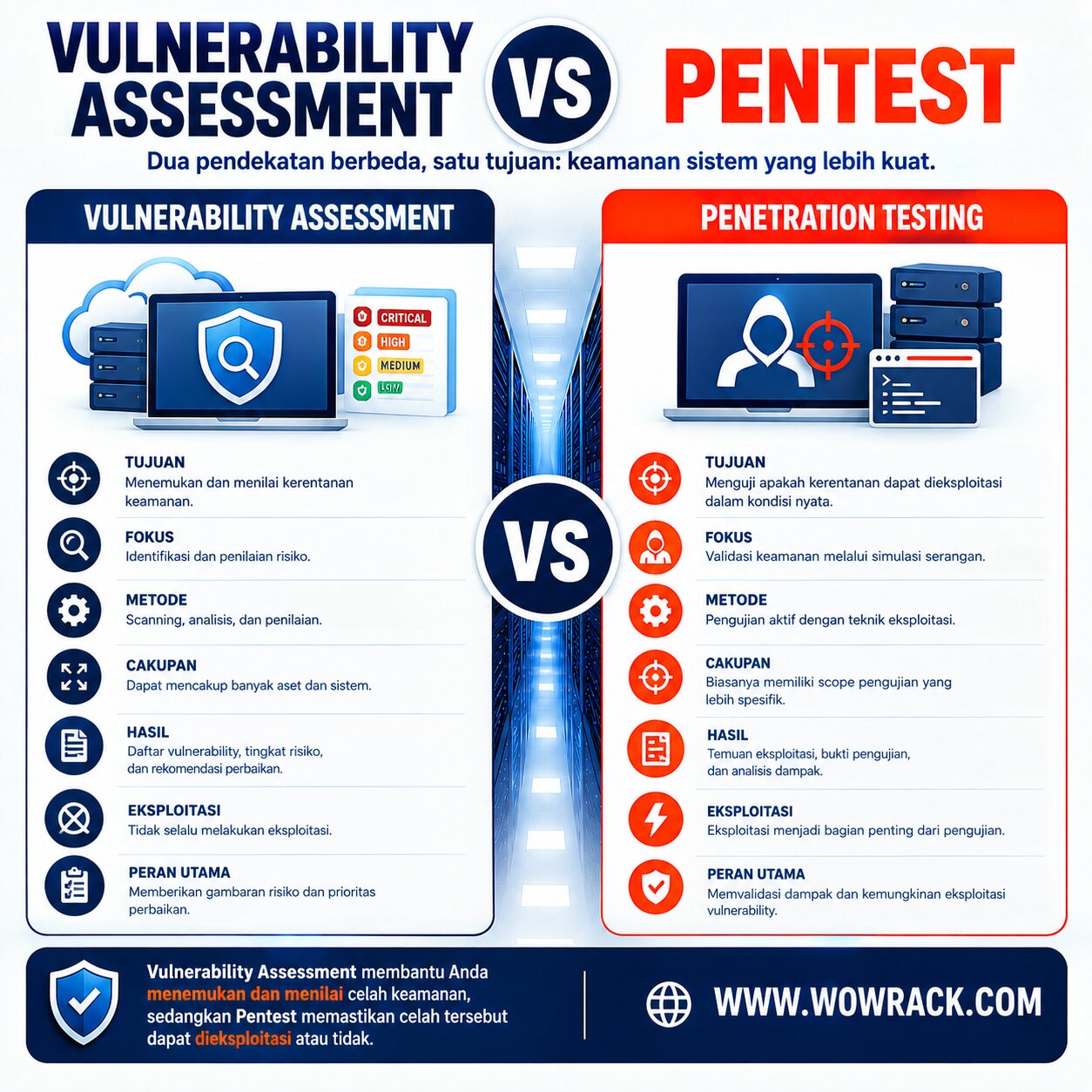 Perbedaan vulnerability assessment dan Pentest