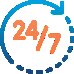 Icon of 24/7 monitoring by real experts 